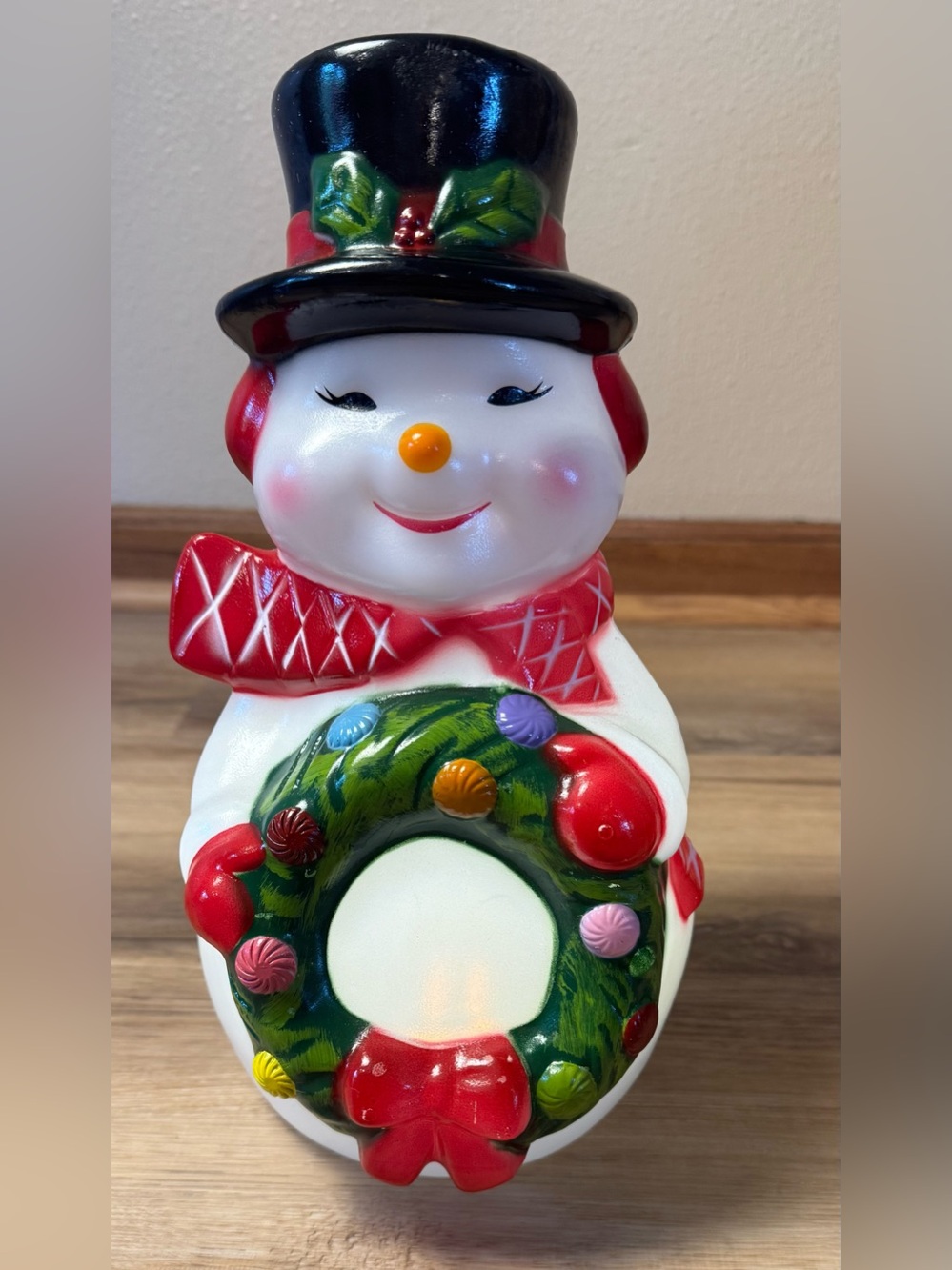 Mr. Christmas Lighted Snowman 12” Tabletop Christmas Decor blow-mold